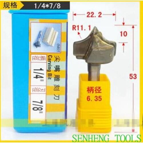 1piece 1/4*7/8(6.35*22.2mm) carving woodworking tools engraving machine tools milling cutter