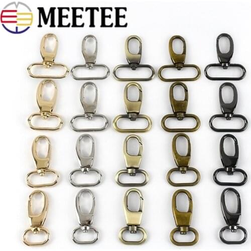 10pcs 20/25/32/38mm Bag Buckles Metal Keychain Webbing Strap Snap Hook Handbag Hanger Swivel Lobster Clasp DIY Crafts