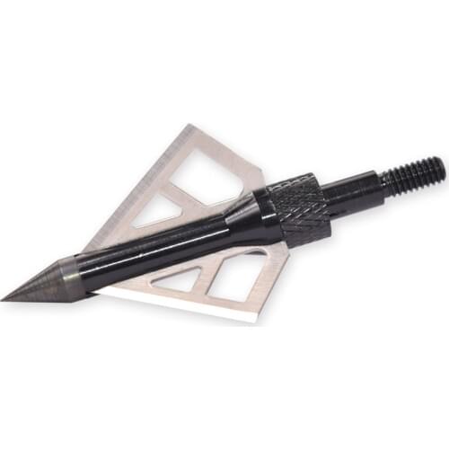 12 pcs Archery Arrow Head Black Broadheads 100gr 3 Blades Steel Arrowheads for Archery Hunting