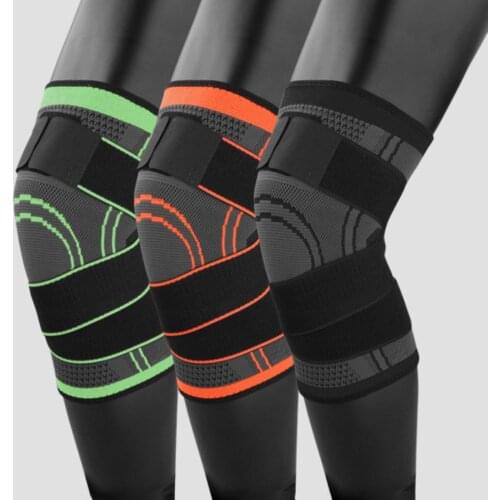 2Pcs Fitness Cycling Elastic Knee Pads Men Pressurized Elastic Kneepad Sports Running Basketball Volleyball Support Brace