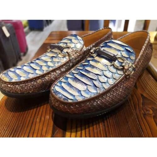 2019 new production 100% real genuine python skin snake leather fashion sneaker shoe with genuine cowhide skin lining