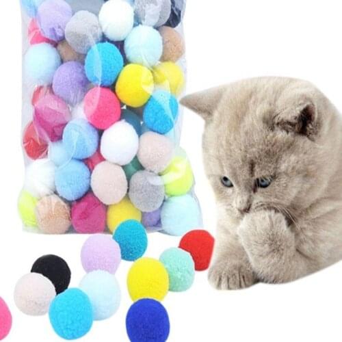 30pcs/pack Cute Funny Cat Toys Stretch Plush Ball Cat Toy Ball Creative Colorful Interactive Cat Chew Toy Pet Toys Cat Products