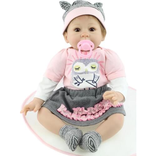 55cm Handmade Lifelike Reborn Dolls Bebe Reborn Kids Playmates Silicone Vinyl Baby Boy Doll + Gift Pacifier