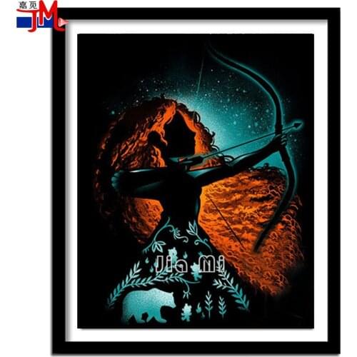 5D DIY " I'll Change My Fate" Diamond Painting Cartoon Girl Princess Cross Stitch Mosaic Diamond Embroidery Fantasy Home Decor