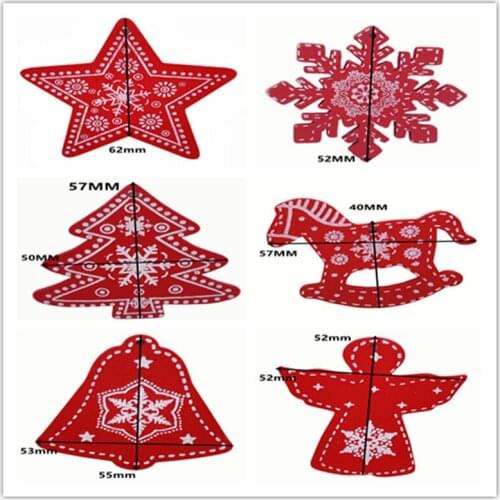 6pcs New Year Natural Wood Christmas Snowflakes/Bells/Star/Christmas Tree/Snowman DIY Wooden Hanging Pendants Christmas Decora