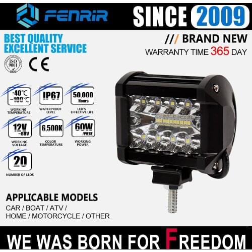 Car Led Bar Offroad Accessories Work Light 12V Fog Off Road 4x4 ATV Motorcycle Car for UAZ Jeep Cherokee Xj Wrangler Yj Jk Tj