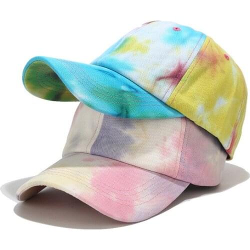 Colorful tie dye Cotton Women Baseball caps Casual Adjustable Snapback hat Caps Girls Femme Printing Hip hop gorras para hombre