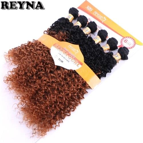 Black to brown afro Kinky Curly hair weave high temperature Synthetic hair extension Ombre Color Hair bundles