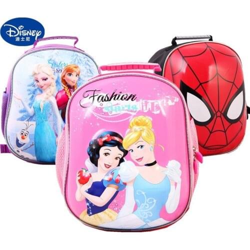 Childrens Backpack Disney New Frozen Princess Marvel Spider Man Iron Man Waterproof Backpack Student Large Capacity School Bag