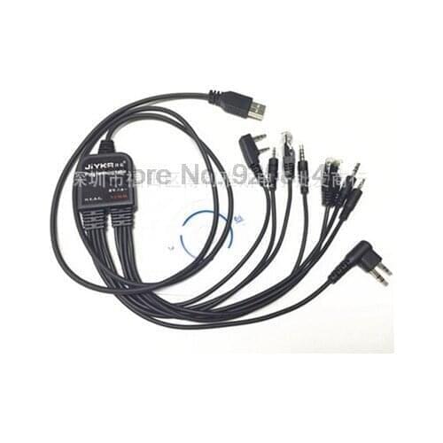 By dhl or ems 50pcs 2018 NEW 8 in 1 USB Programming Cable for kenwood baofeng motorola yaesu for icom Handy walkie talkie