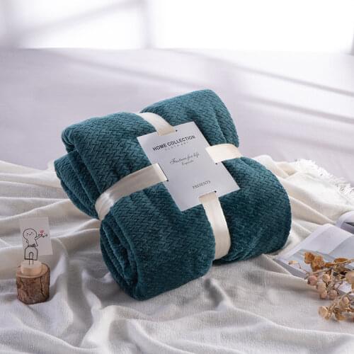 Pure Color Flannel Fleece Blanket Fleece Super Soft Blankets Winter Warm Fluffy Linen Bedspread Throw Blanket For Home Beds