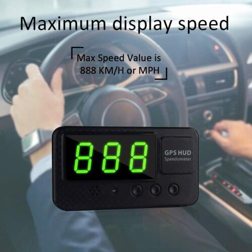 HUD Car Head Up Display GPS Speedometer Hud Display KM/h MPH Car HUD Head Up Display Speed Meter Overspeed Warning