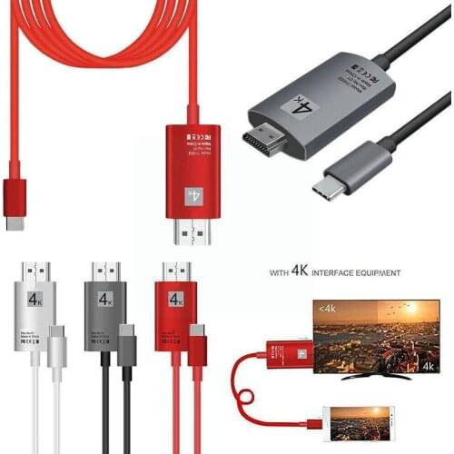 Data Adapter Cable USB 3.1 Type C To HDMI-compatible For MacBook C Cable Samsung HD Huawei Galaxy Type Adapter 4K To Cable O6D9