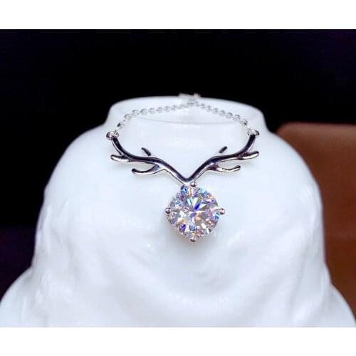 S925 Pure silver classic deer mosan diamond clavic chain D color VVS1 grade clarity eight heart eight arrows cutting classic fas