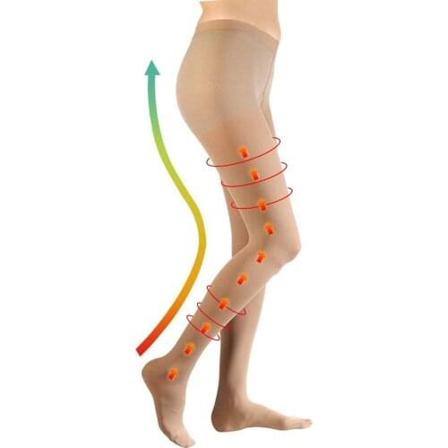 Compression Pantyhose 30-40 mmHg Support Gradient Pressure Nurse Stocking Pantyhose Closed Toe Firm Compression Hose