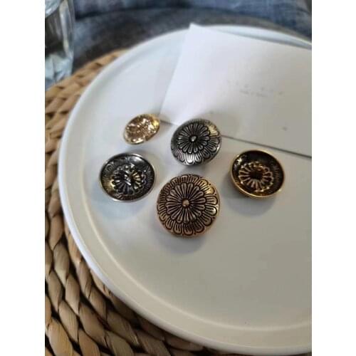 10Pcs Metal Button Round Decorative Buttons For Clothes DIY Coat Blazer Sweater Sewing Accessories Gold Golden Button