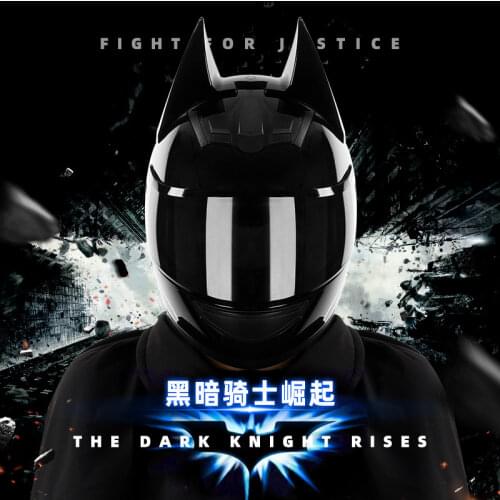 Helmet Motorcycle Bat Man Knight Helmet Horn Black Motorcross Motor Bike Men Motorcycle Casco Moto Cool Kask Capacete HNJ 939