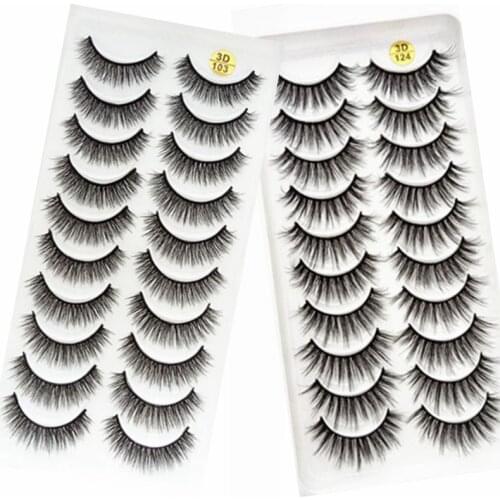 500 pairs/50box Real Mink Fake Eyelashes 3D Natural False Eyelashes 3d Soft Eyelash Extension Makeup Kit Cilios