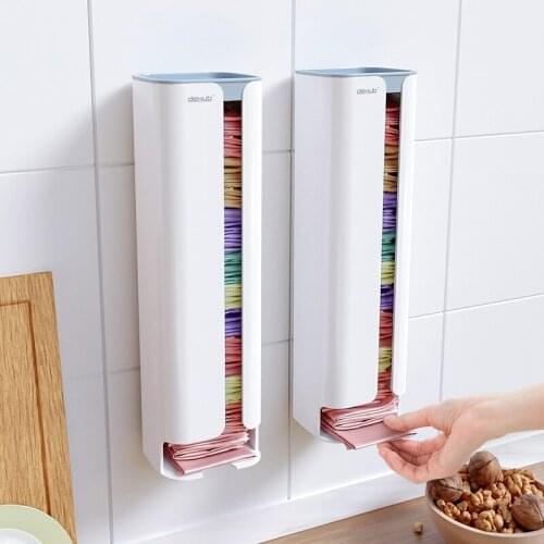 Wall Mounted Garbage Bag Storage Box Easy Removal Rubbish Case Distribution Storage Creative Home Kitchen Space Saving Organizer