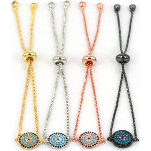 New Fashion Evil Eye Bracelet Pave CZ Blue Eye Gold Chain Bracelet Fashion Charm Bracelets for Women DIY Jewelry