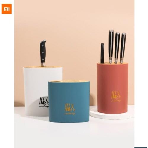 New xiaomi mijia knife holder Bamboo cover knife storage rack household kitchen supplies multi-function rack knife shelf