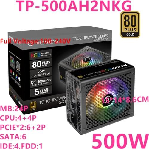 New PSU For Thermaltake(Tt) Brand Toughpower GX1 RGB 500W 2060 Non Module Mute Power Supply 500W Power Supply TP-500AH2NKG