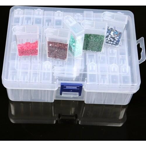 Plastic Diamond Painting Accessories 12/42 /64 Slot Bottles Container Storage Box Diamant Painting Holder Daimond Painting Box