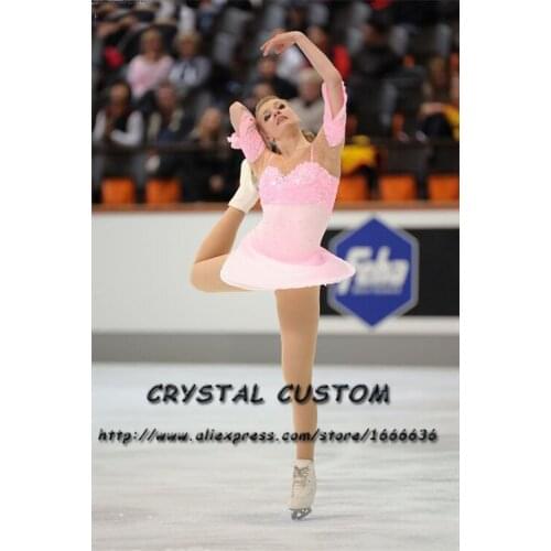 Custom Girls Figure Skating Competition Dresses Crystals Graceful New Brand Kids Ice Figure Skating Dresses DR3775