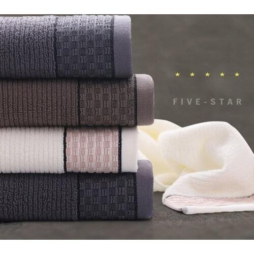 Geometric Beauty Face Towel Thick Soft 100% Cotton 34x75cm Stripe Spa Hand Hair Towel Home Bathroom Swimming For Adults Toalha