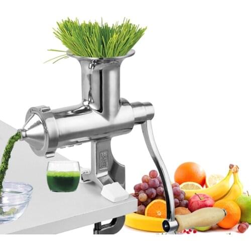 Manual Stainless Steel Wheat Grass Juicer Hand Shake Raw Pressed Fruit Squeezed Ginger Juice Machine Wheat Slag Juice Machine