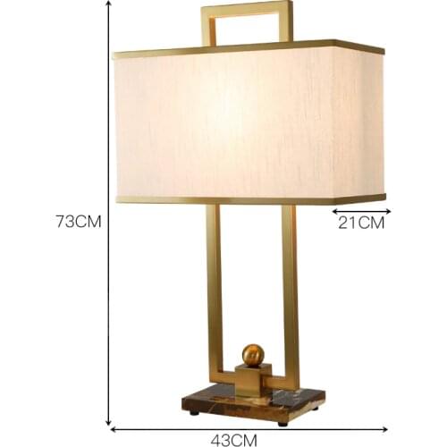 SGROW American Simple Marble Base Lampe de table Designer Abajour Modern Fabric Lampshade Desk Light for Bedroom Bedside Lampara
