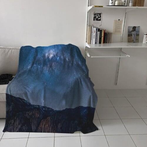 Special Throw Blanket For Bed Night Starry Sky Mountain Nap Traveling Soft Flannel Blanket Childrens Bedroom Bedspreadc