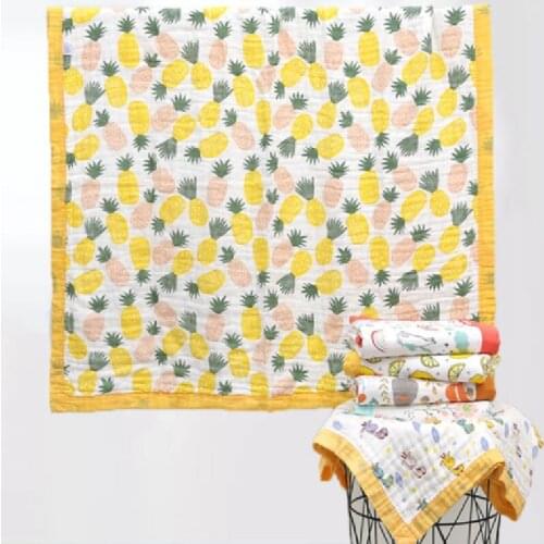 6 Layers Super Soft Cotton Muslin Blanket Baby Swaddle Baby Summer Blanket Stroller Bath Towel Baby Blanket Infant Bedding