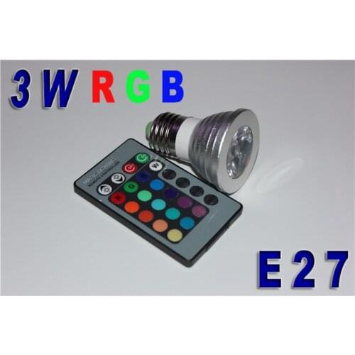 2pcs/lot 3W E27 RGB LED Bulb spot 16 Color Change Lamp spotlight 110-240v for Home Party decoration with IR Remote
