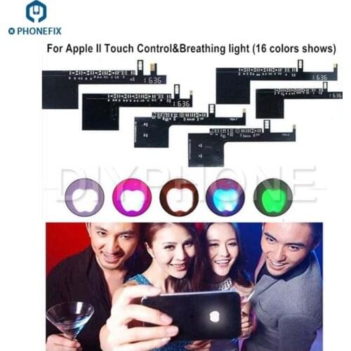 LED Glowing Logo Light for iPhone 6 6S 7 7 Plus 16 Colors Touch Control LED Logo Rainbow Light With Opening Tools