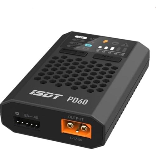ISDT PD60 60W 6A 1-4S USB-C Lipo Battery Smart Balance Charger Support QC2.0/3.0 USB2.0/3.0 for RC FPV Racing Airplane Drones