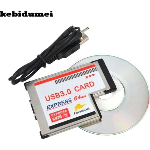 Kebidumei USB 3.0 PCI Express Card Adapter 5Gbps Dual 2 Ports HUB PCI 54mm Slot ExpressCard PCMCIA Converter For Laptop Notebook