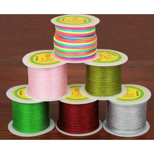 New 27 Yard 3 mm Diameter Multicolor Genuine Braided Cord Chinese Knot Beading Thread Macrame Rope DIY Jewelry Findings