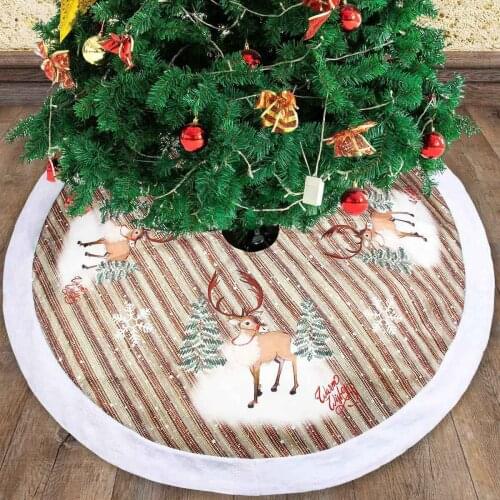Christmas Tree Skirt Santa Claus Elk Printed Tree Skirt Christmas Tree Decoration Christmas Tree Ornaments Home Party Supplies