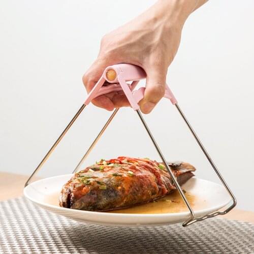 Stainless steel anti-scalding clip kitchen lifting disc clip household take bowl clip non-slip multi-functional lifting disc cli
