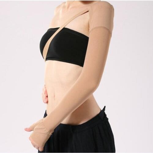 Women Left Hand Arm Slimer Compression Shaper Full Arms Sleeve Glove Anti Swelling Support with Shoulder Strap