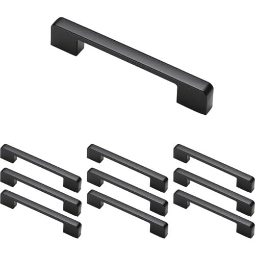 10PCS Cabinet Black Handles for Furniture Knobs Bars Kitchen Rod Pulls Door Cupboard Handles Closet Shelf Drawer Knobs