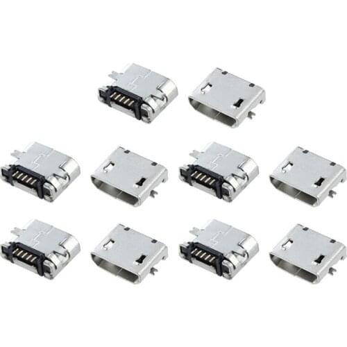 10 Pcs Spare Parts Type B Micro USB Female Jack Connector Port Socket