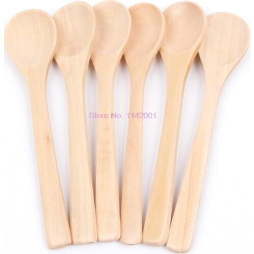 1000pcs Mini Wood Spoon Flatware Kitchen Tool Soup Dessert Coffee Stirring Ice Cream dessert Children