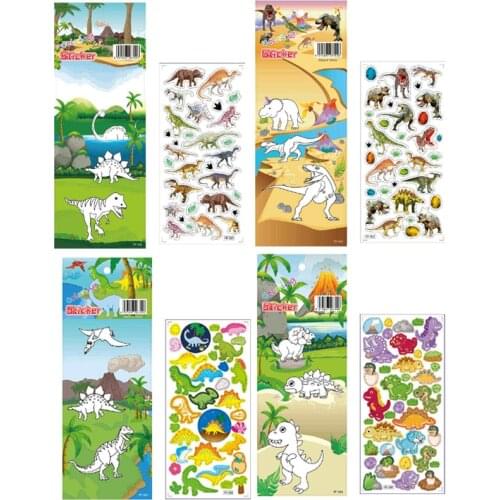 4 Sheets/set Cartoon Dinosaur Bubble Foam Stickers For Children Boys Bedroom DIY Decoration 3D Cute Sticker Toy