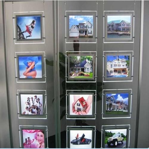 4 Unit/ Column) A3 Single Sided Cable & Rod Picture Display Systems,Window Cable Display Systems for Business,Real Estate