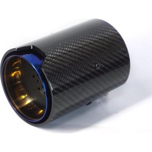 67MM INLET Car Exhaust pipe Grilled Blue Style Real Carbon Fiber Glossy For M Performance M2 F87 M3 F80 M4 F82 F83 M5 F10 M6