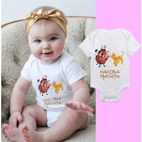Hakuna Matata Simba Baby Summer Clothes Newborn Baby Girls Overall 2021 Baby Romper For Baby Boys Jumpsuit Costume Infant
