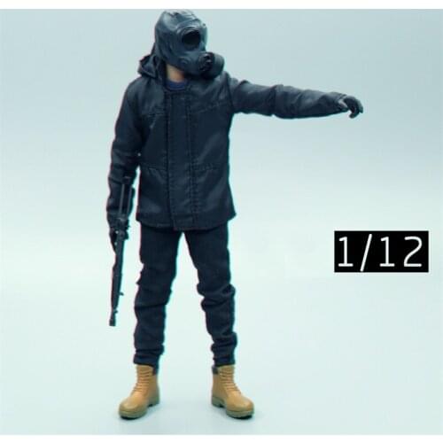 Big Sales Scale 1/12 Casual Coat Shirt Combat Gas Mask For Special Army Soldiers Fit 6inch Doll Action Collectable