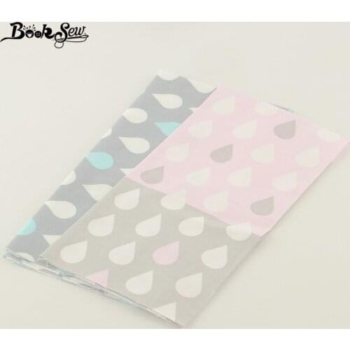 Booksew Fabric 2 Pcs/lot 50cmx100cm Home Textile Cute Raindrop Designs Fat Quarter Doll Quilting Patchwork Bedding Clothing